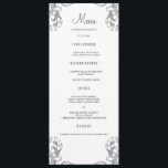 Wedding Dinner Menu Cards | Grey Damask Style<br><div class="desc">Modern and elegant design printed Silver Grey Damask Wedding Dinner Menu Cards that can be customised with your text. Please click the "Customise it" button and use our design tool to modify this template. Check out the Graphic Art Design store for other products that match this design!</div>