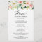 Wedding Dinner Menu Chic Blush Pink White Floral