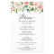 Wedding Dinner Menu Chic Blush Pink White Floral
