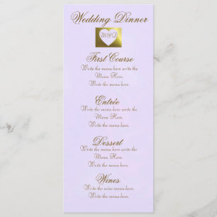 Wedding Dinner Menu   Lavender Golden Collection