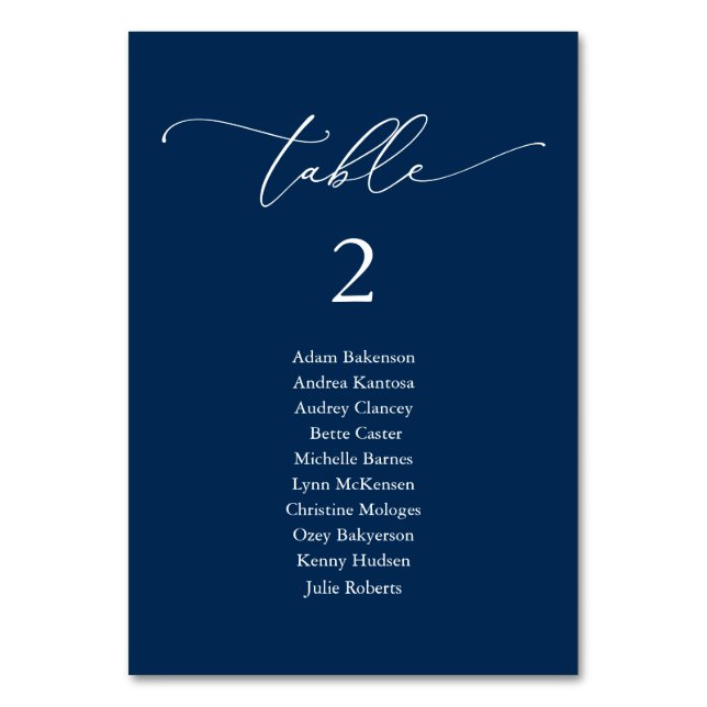 Wedding Dinner, Modern Guest Seating Chart and  Table Number (Front)