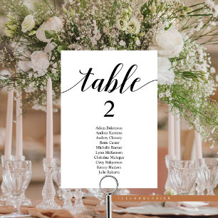 Wedding Dinner Modern Guest Seating Chart Card