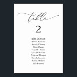 Wedding Dinner, Modern Guest Seating Chart Table N Number<br><div class="desc">Wedding Dinner Guest Seating Table Chart Card,  Modern Classy romantic themed
Customise the text and / or remove and fill in with your wedding party colour theme.</div>