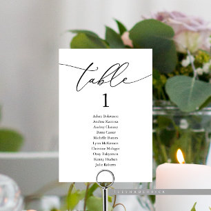 Wedding Dinner, Modern Guest Seating Chart Table N Number