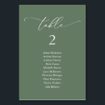 Wedding Dinner, Modern Guest Seating Chart Table Number<br><div class="desc">Wedding Dinner Guest Seating Table Chart Card,  Modern Classy romantic sage green greenery themed.
Customise the text and / or remove and fill in with your wedding party colour theme.</div>