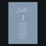 Wedding Dinner, Modern Guest Seating Chart Table Number<br><div class="desc">Wedding Dinner Guest Seating Table Chart Card,  Modern Classy romantic dusty blue themed.
Customise the text and / or remove and fill in with your wedding party colour theme.</div>