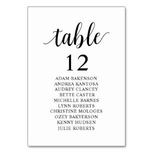 Wedding Dinner, Modern Guests Seating Chart Table Number