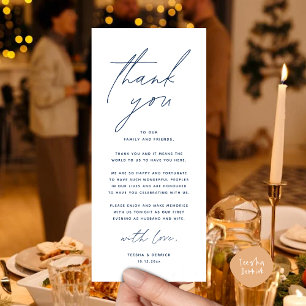 Wedding Dinner Party Place Setting Thank You Card