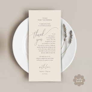 Wedding Dinner Place Setting Modern Thank You Card