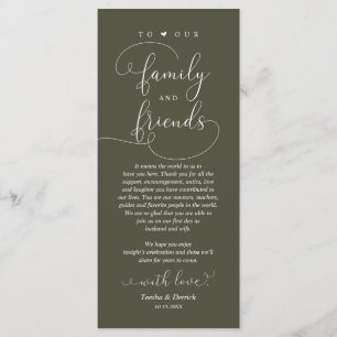 Wedding Dinner, Place Setting Thank You Card