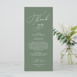 Wedding Dinner Place Setting Thank You Card