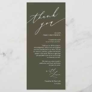 Wedding Dinner Place Setting Thank You Card