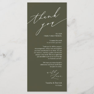 Wedding Dinner Place Setting Thank You Card