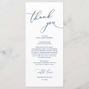 Wedding Dinner Place Setting Thank You Card