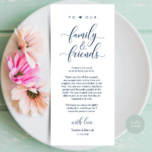 Wedding Dinner Place Setting Thank You Card