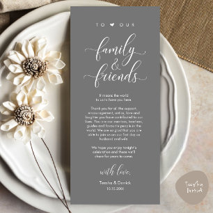 Wedding Dinner Place Setting Thank You Card
