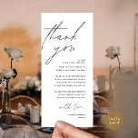 Wedding Dinner Place Setting Thank You Card<br><div class="desc">Share the love and show your appreciation to your guests, when they sit down at their seat and read this personalised white black charming thank you place card. It's a wonderful way to kick off your special day celebration! This card is sure to set the tone for an unforgettable event....</div>