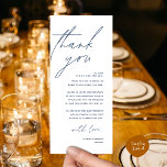 Wedding Dinner Place Setting Thank You Card<br><div class="desc">Share the love and show your appreciation to your guests, when they sit down at their seat and read this personalised classy navy blue charming thank you place card. It's a wonderful way to kick off your special day celebration! This card is sure to set the tone for an unforgettable...</div>