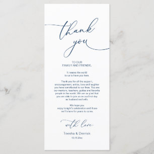 Wedding Dinner Place Setting Thank You Card