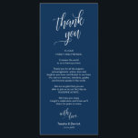 Wedding Dinner, Place Setting Thank You Cards<br><div class="desc">This is the Modern classy Navy Blue, Dinner Place Setting Thank You Cards. Share the love and show your appreciation to your guests, when they sit down at their seat and read this personalised charming thank you place setting card. It's a wonderful way to kick off your special day celebration!...</div>