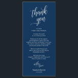 Wedding Dinner, Place Setting Thank You Cards<br><div class="desc">This is the Modern classy Navy Blue, Dinner Place Setting Thank You Cards. Share the love and show your appreciation to your guests, when they sit down at their seat and read this personalised charming thank you place setting card. It's a wonderful way to kick off your special day celebration!...</div>