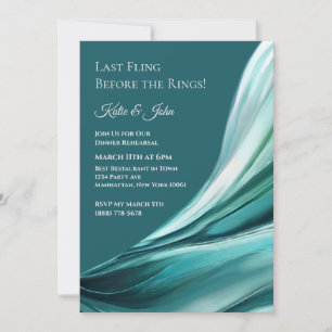 Wedding-Dinner Rehearsal-Modern Emerald Green- Invitation