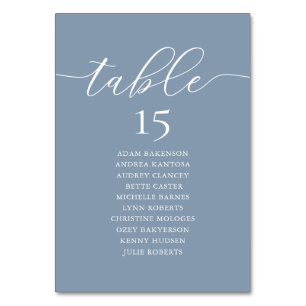 Wedding Dinner, Romance Guest Seating Chart, Table Number