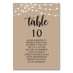 Wedding Dinner, Rustic Guests Seating Chart Table  Number