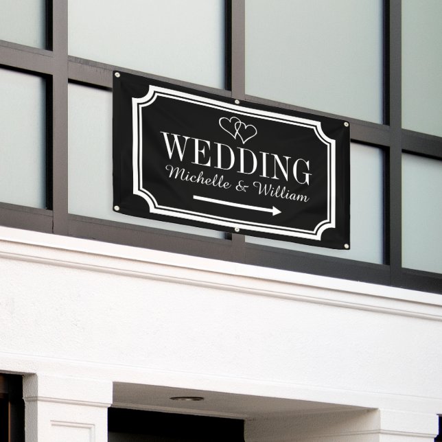 Wedding direction sign banner Personalised signage (Outside Building)