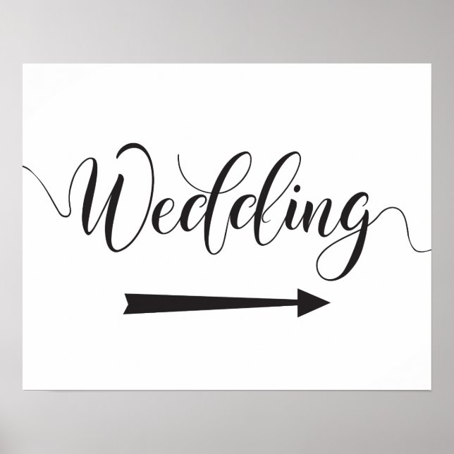 Wedding Directions Sign - Right Arrow (Front)