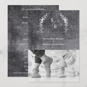 Wedding Dirty Alternative Photo Couple Chalkboard Invitation