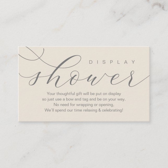 Wedding Display Shower, Modern elegance minimal Enclosure Card (Front)