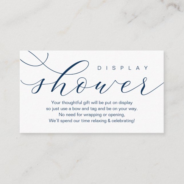 Wedding Display Shower, Modern elegance minimal Enclosure Card (Front)