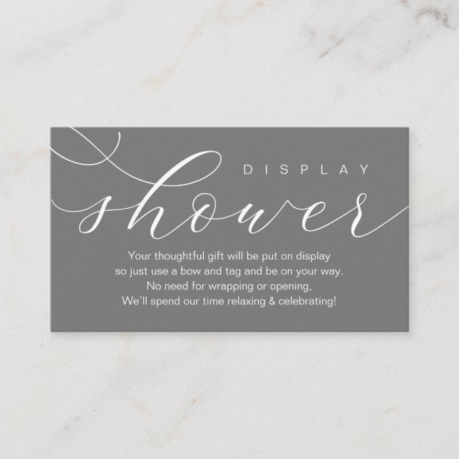 Wedding Display Shower, Modern elegance minimal Enclosure Card (Front)