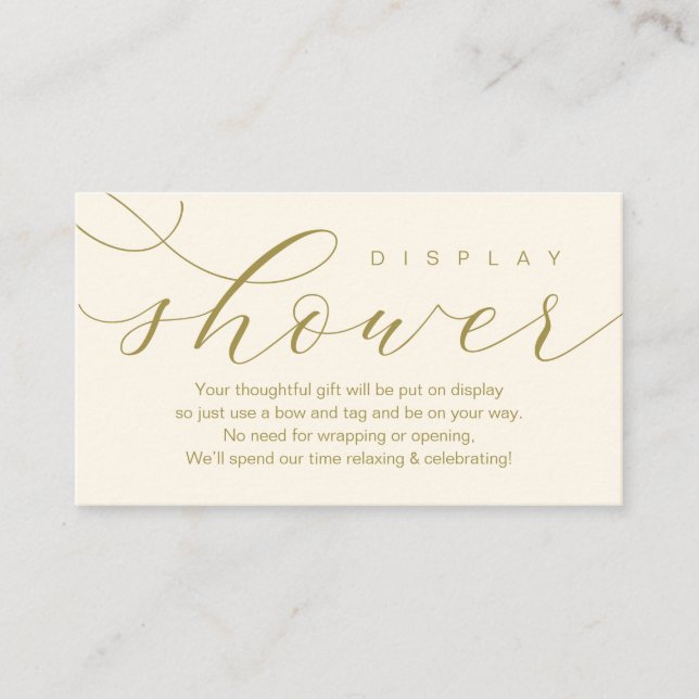 Wedding Display Shower, Modern elegance minimal Enclosure Card (Front)