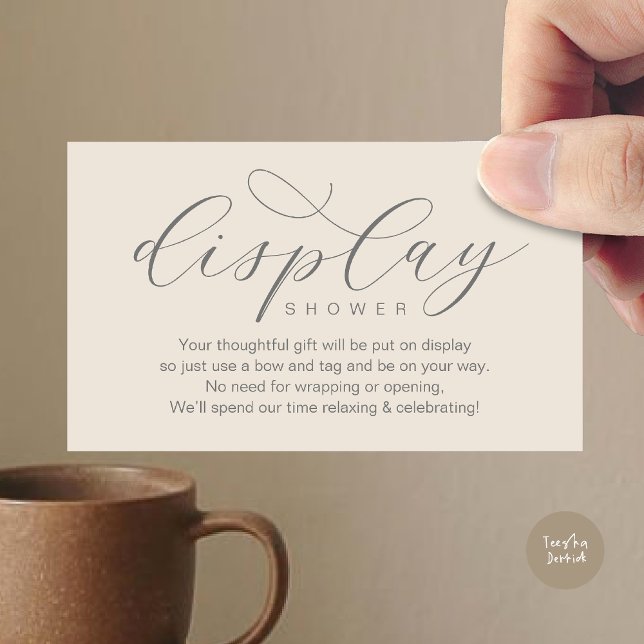 Wedding Display Shower, Modern Elegant Minimalist Enclosure Card (Wedding Display Shower, Modern elegance Bridal Enclosure Card Romantic Cream Grey)
