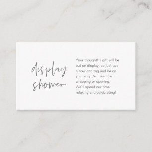 Wedding Display Shower, Modern Minimalist Dark Enclosure Card