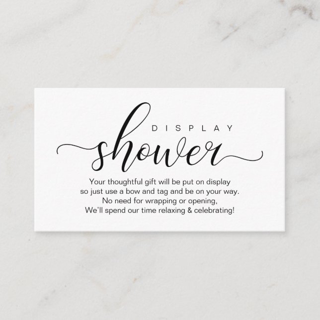 Wedding Display Shower, Modern Romantic Enclosure Card (Front)