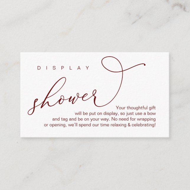 Wedding Display Shower, Modern Romantic Enclosure Card (Front)