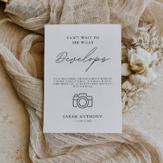 Wedding Disposable Camera Sign Minimalist Develops Invitation
