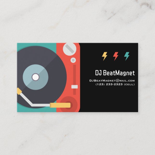 Wedding Dj Business Cards Music Mixer (Front)