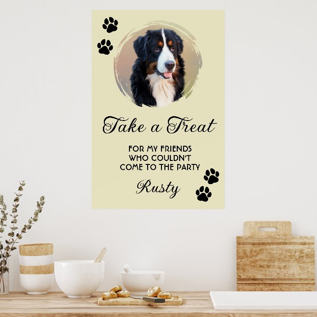 Wedding Dog Biscuit Bar with Photo Poster (Kitchen)