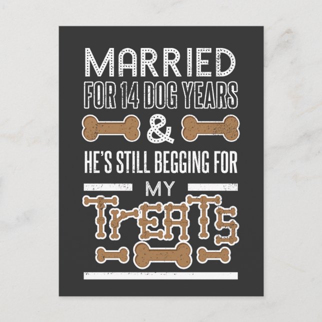 Wedding Dog Years 2nd Wedding Anniversary Postcard (Front)