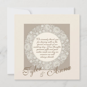 Wedding Doily Wedding Thank You Card