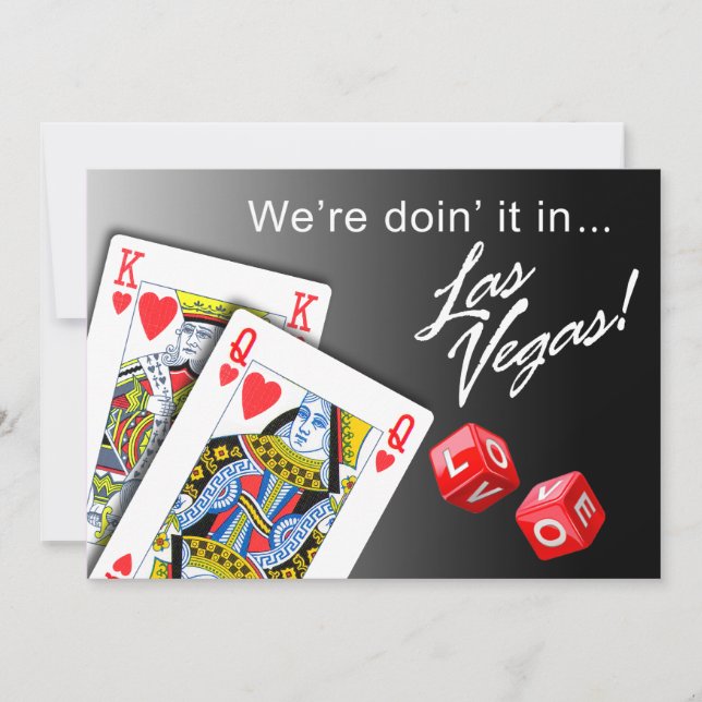 Wedding - Doing it in Las Vegas black Invitation (Front)