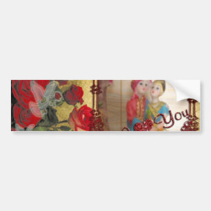 Wedding Doll Portrait Graphic Art Print Bumper Sticker