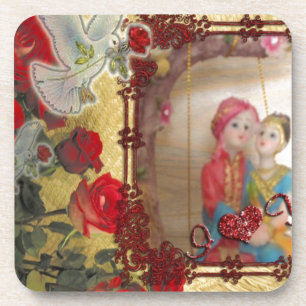 Wedding Doll Portrait Graphic Art Print Coaster