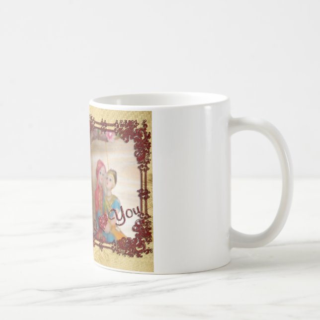Wedding Doll Portrait Graphic Art Print Coffee Mug (Right)