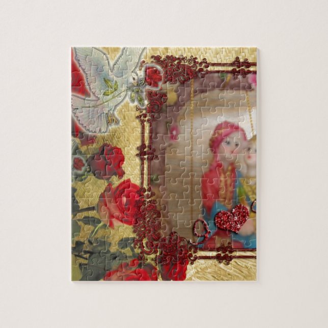 Wedding Doll Portrait Graphic Art Print Jigsaw Puzzle (Vertical)