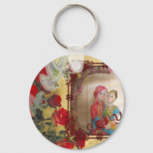 Wedding Doll Portrait Graphic Art Print Key Ring